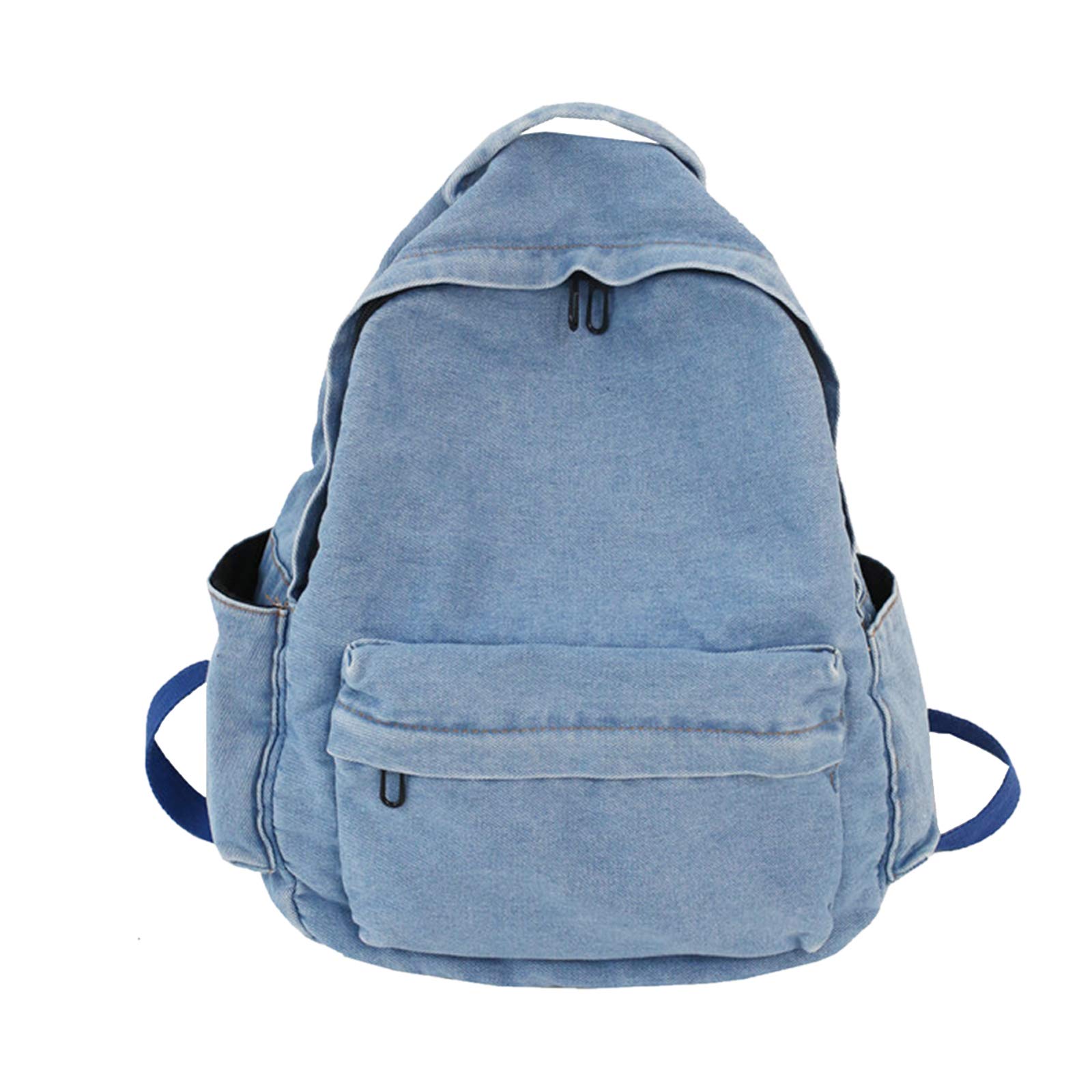 FANDARE Vintage Mochilas Unisexo Bolso de Escolar Adolescente Moda Backpack Niña Niño Mochila Universidad Intemperie Cámping Viajes Mochila Duradero Lona Azul Claro