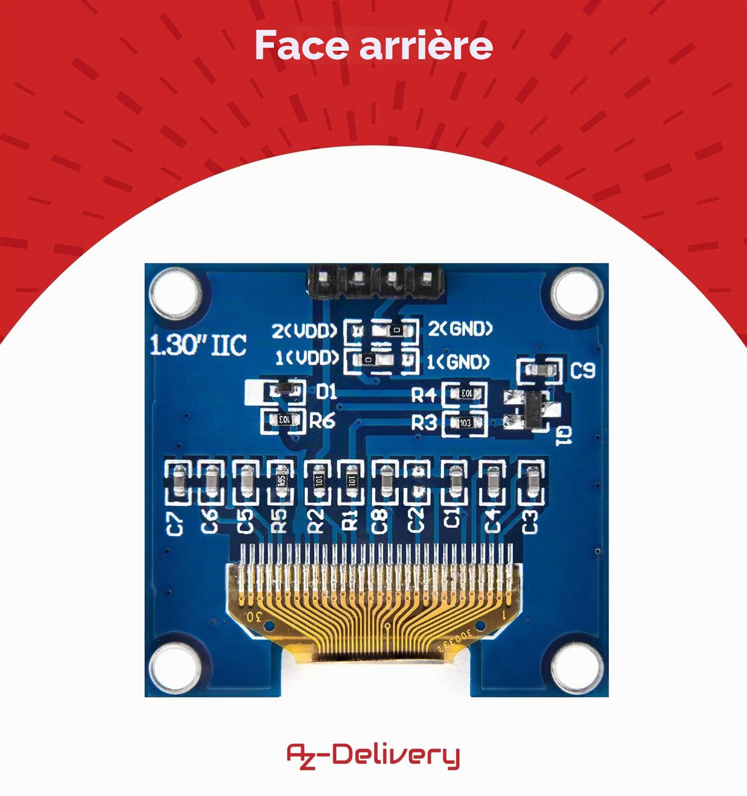 AZDelivery 3 x Écran OLED I2C 128 x 64 Pixels, Caractères de Couleur Blanche, SSH1106 1,3 Pouces Compatible avec Arduino et Raspberry Pi incluant Un E-Book!
