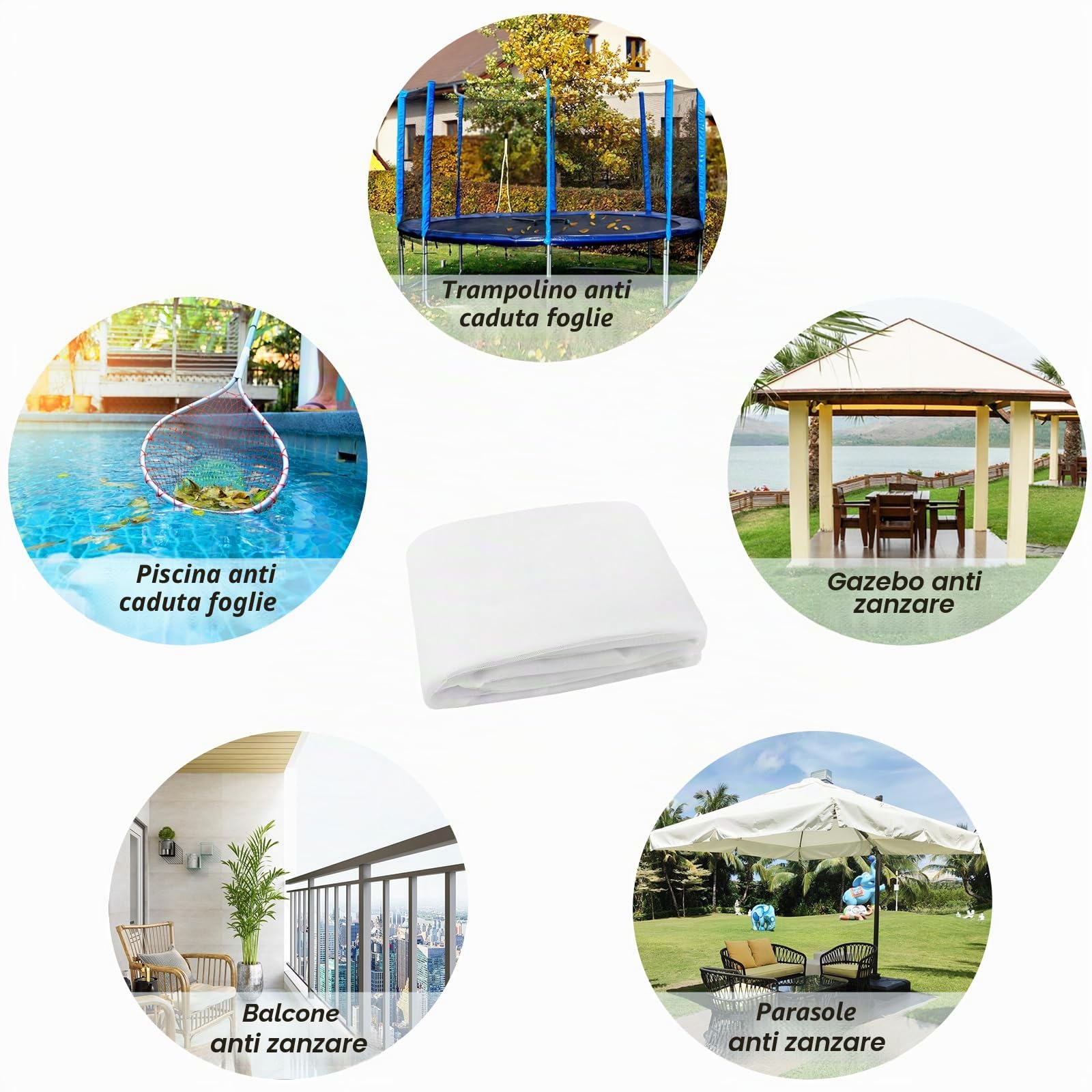 Telo Zanzariera Rete Antizanzare 3x10m, Rete Anti Insetti, Rete Balcone Esterno Barriera per Mosche Mosquito e Uccelli, per Terrazzo Giardino Gazebo Piscina e Protezione per Piante(Bianco)