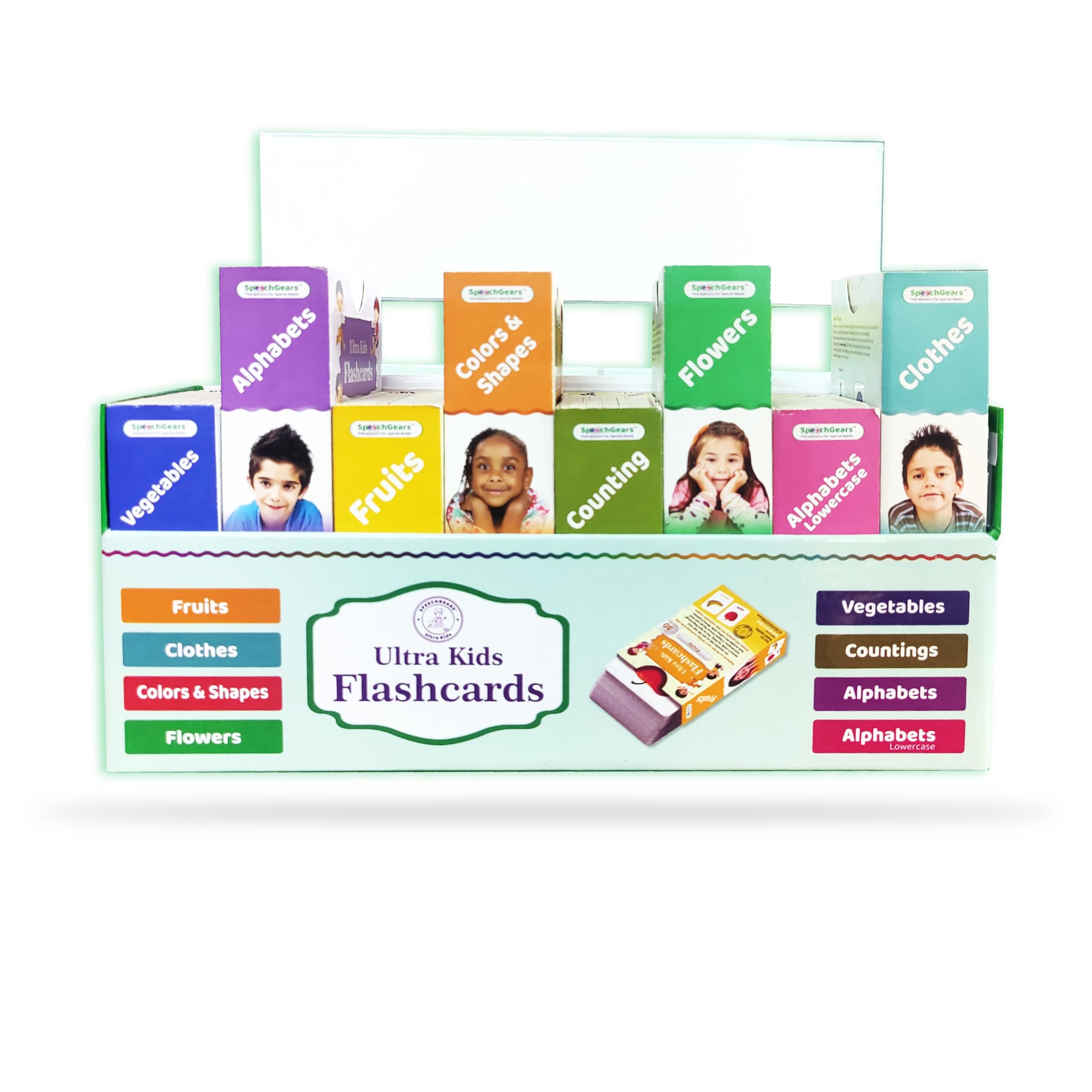 SpeechGears Ultra Kids Flash Cards for Early Learning - Combo Set of 8 Different Category | Educational Learning Toys to Teach Your Child at Home with Fun & Enjoy Way (B0CCD9TWTC) Amazon Price History, Amazon Price Tracker