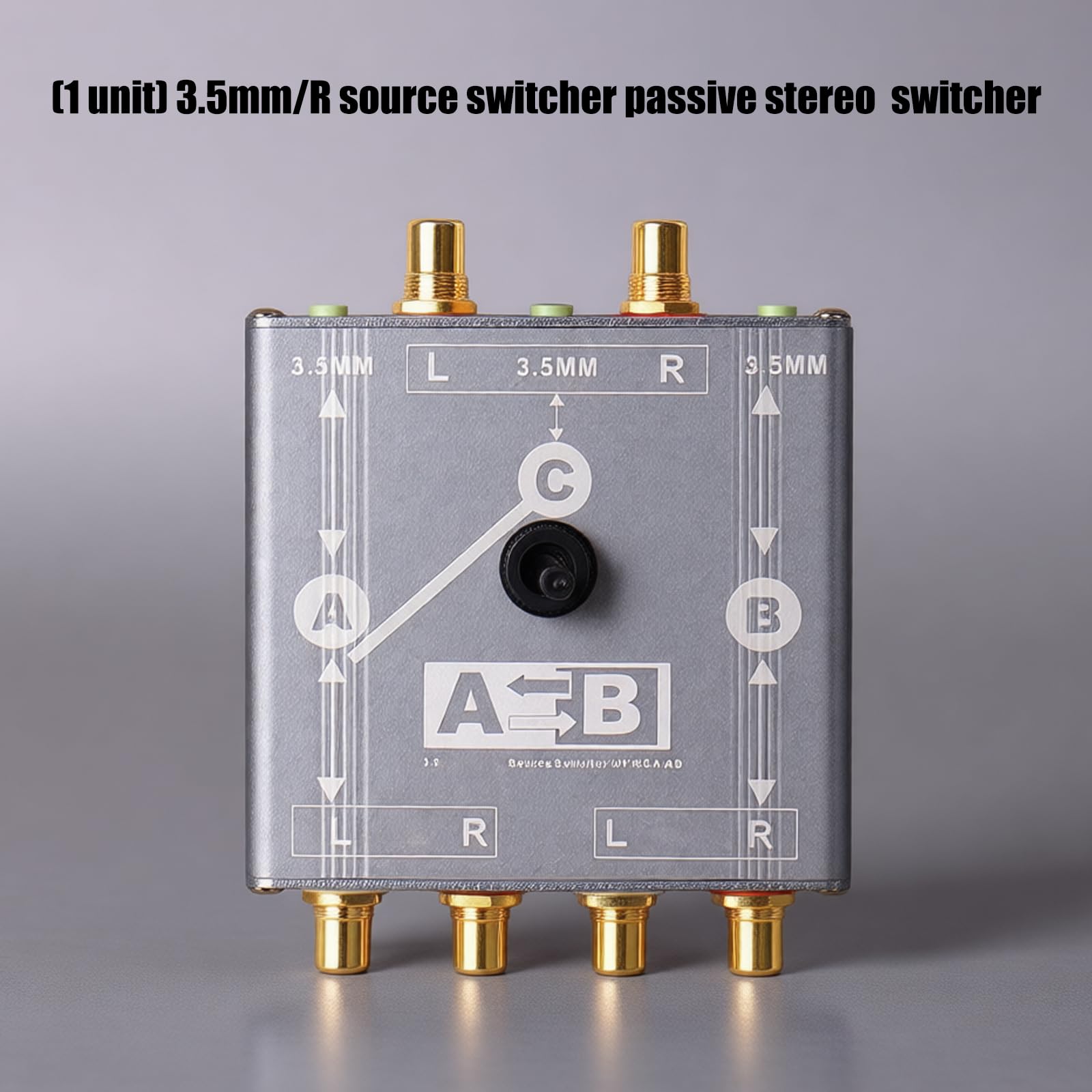 Generisch 3, 5-mm Musikumschalter mit Metallgehäuse und 3, 5-mm Eingang für klares Routing, ohne DASS eine Stromversorgung erforderlich Wechsel der Metalltonquelle