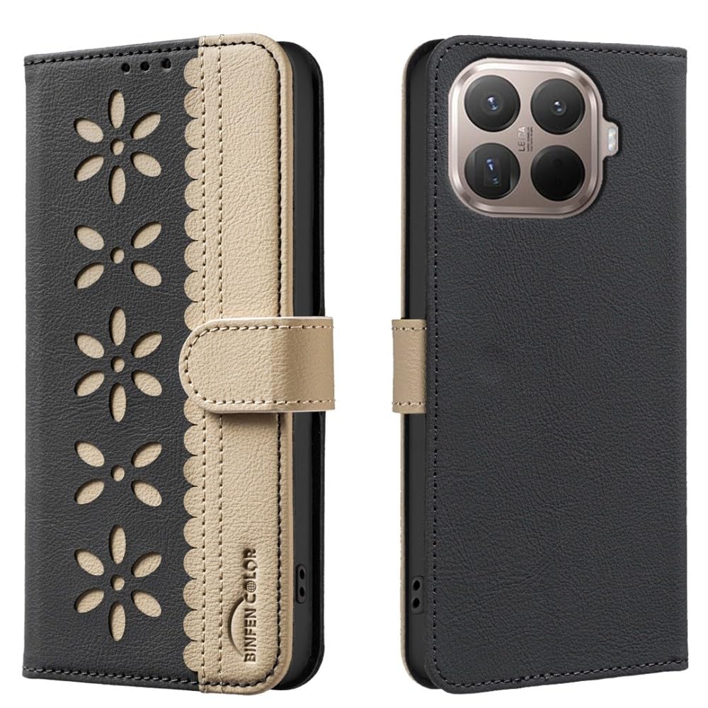 Étui Portefeuille Xiaomi Redmi Note 15 5G Anti-Choc Cuir Noir