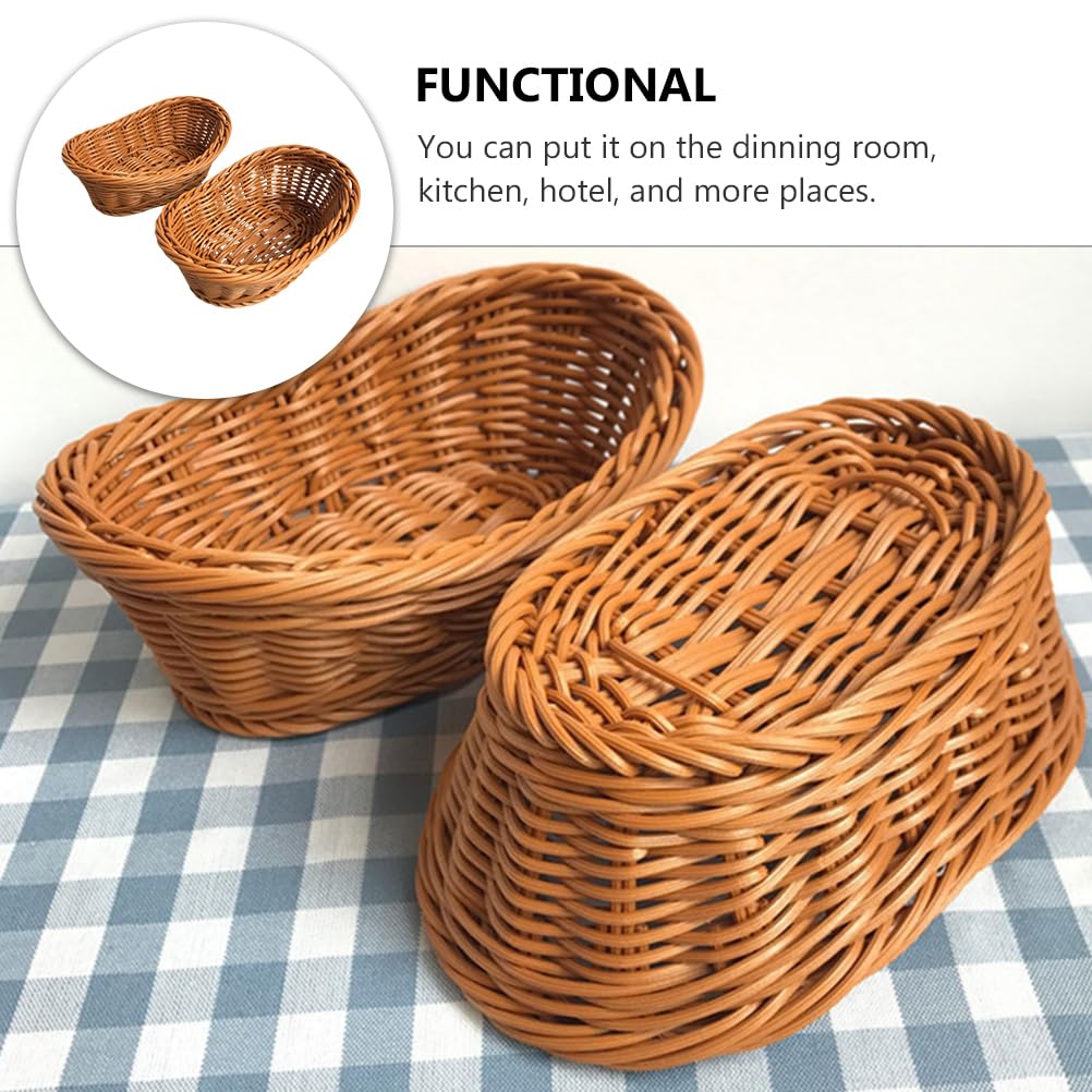 Cestini intrecciati in bambù grandi, portatili, per picnic, frutta
