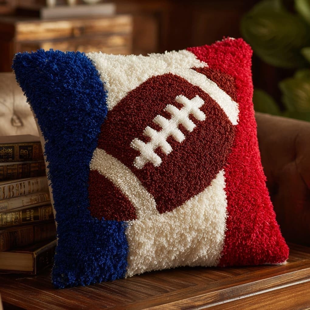 WallustrioaW Latch Hook Pillow Kits Pillow Cover,Baseball