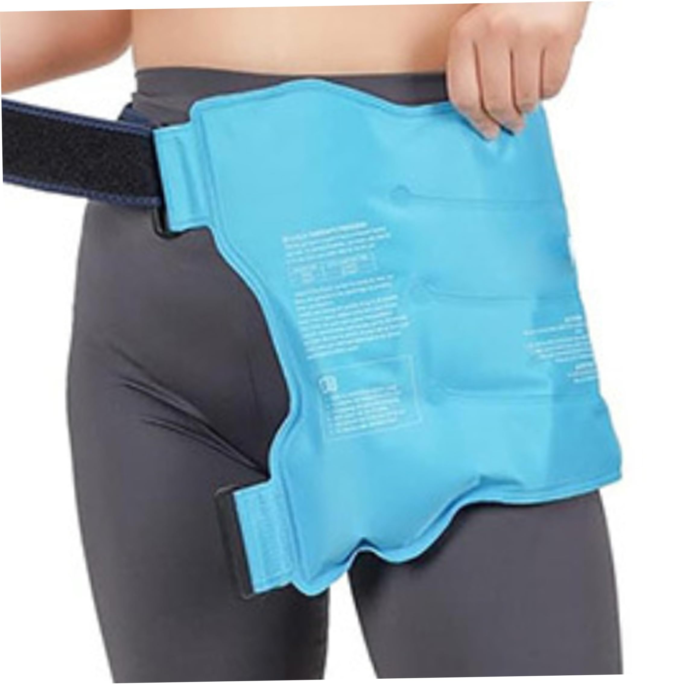 Compresa fría para la cadera. Envoltura para compresa fría para la cadera después de una cirugía. Envoltura ajustable reutilizable para gel frío y caliente - Azul cielo.