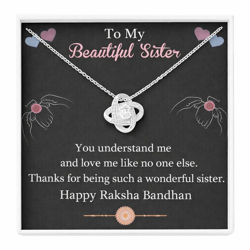 Perfect Rakhi Gift for Sister - Pure Silver Pendant and Message Card Gift Box-image-40