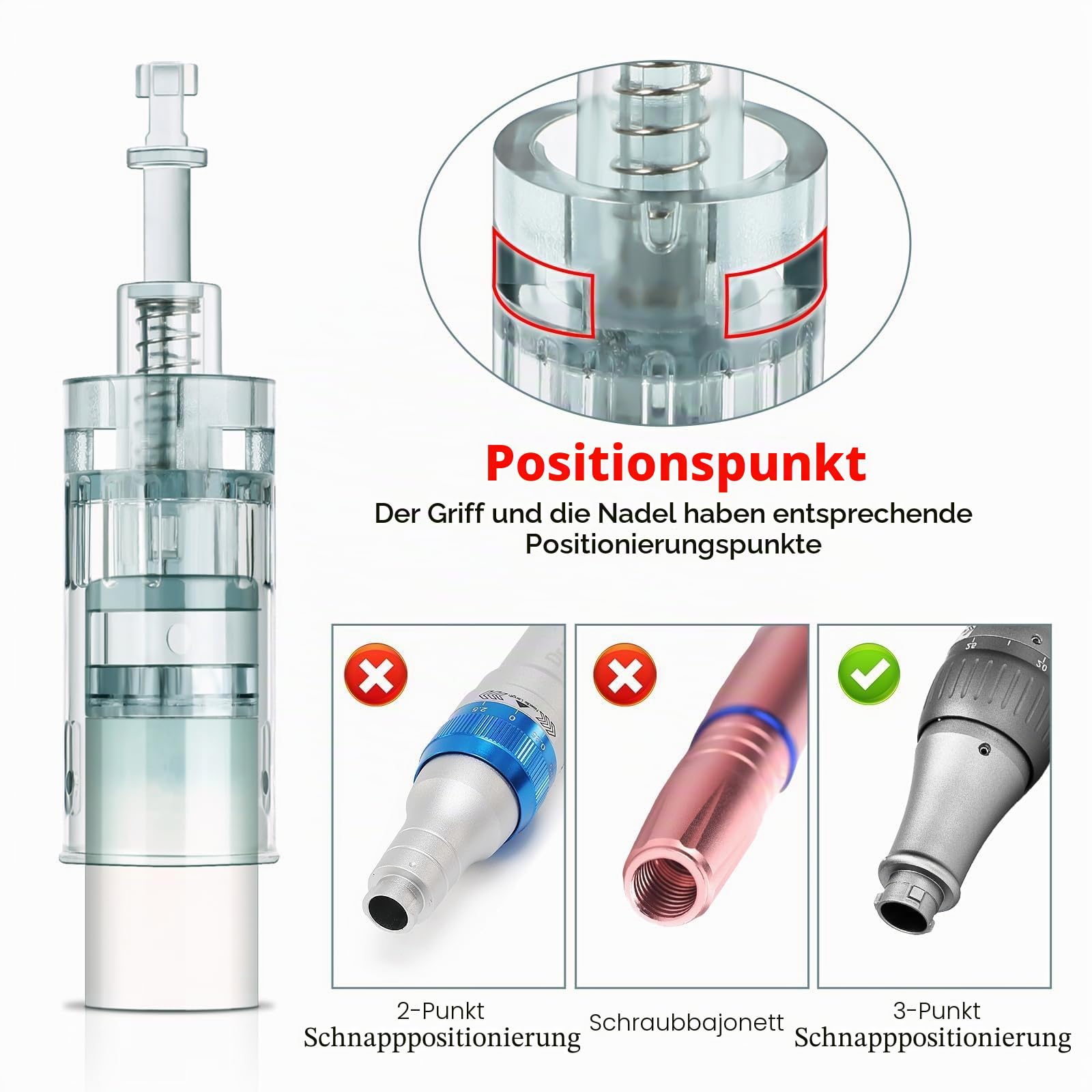 20 Stück Derma Pen M8 Cartridges 36 Pins, Einweg-dermapen microneedling, Bajonettschlitz microneedling nadeln, entwickelt für Microneedling Pen Ultima M8 / M7S (20pcs, 36PIN)