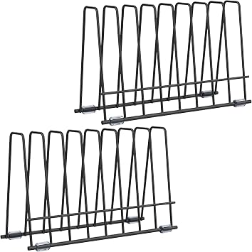 2 Pack Reusable Bags Drying Rack-Multiple Kitchen Storage Organizer for Plastic, Gallon, Snack, Sandwich Bags, Desktop Book Shelf, Dresser Storage Rack Black