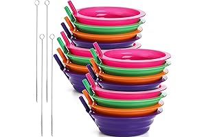 16 Pack Cereal Bowls with Straws for Kids