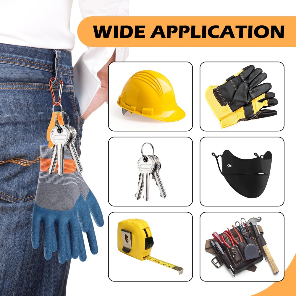 20 clips para guantes de trabajo, clip de seguridad de trabajo, gancho de seguridad para el trabajo, agarrador de guantes, cinturón, gafas, cascos, gancho de abrazadera (10 unidades, negro, 10