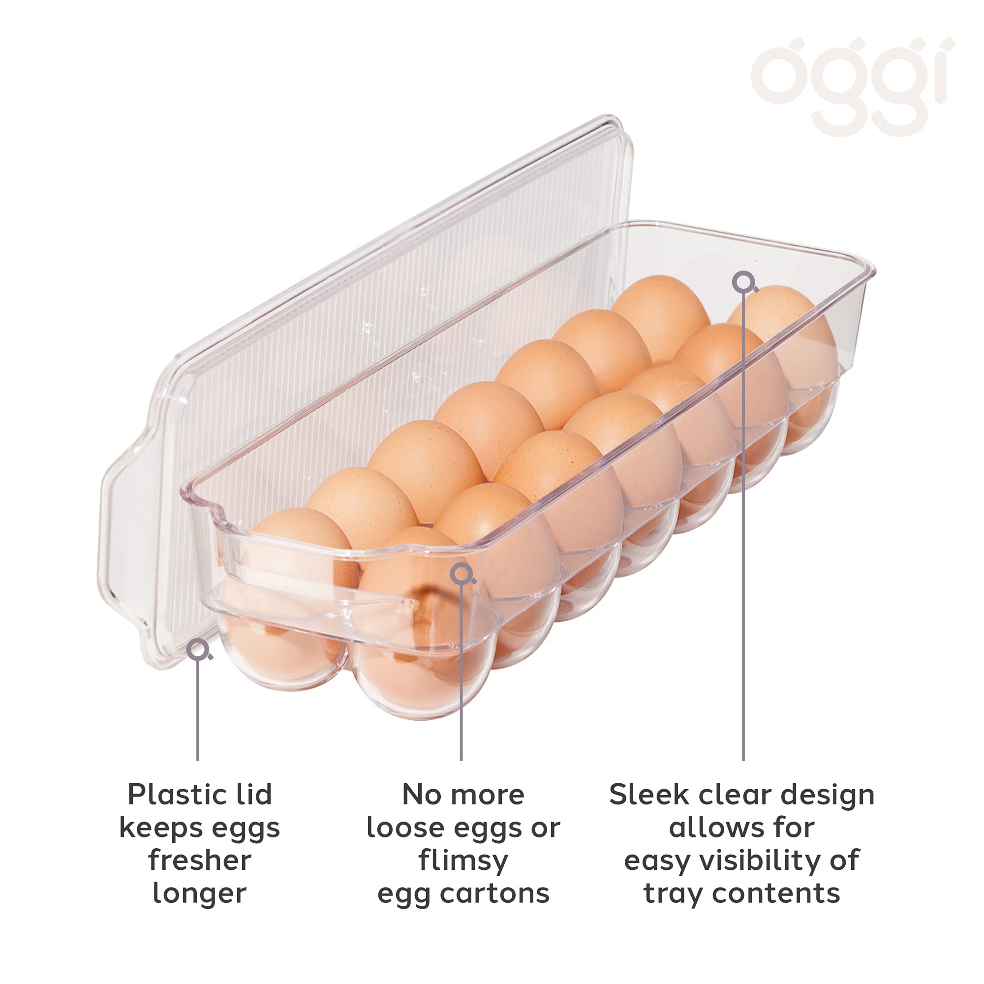 Oggi Stackable Egg Tray - Fridge Organizer -2