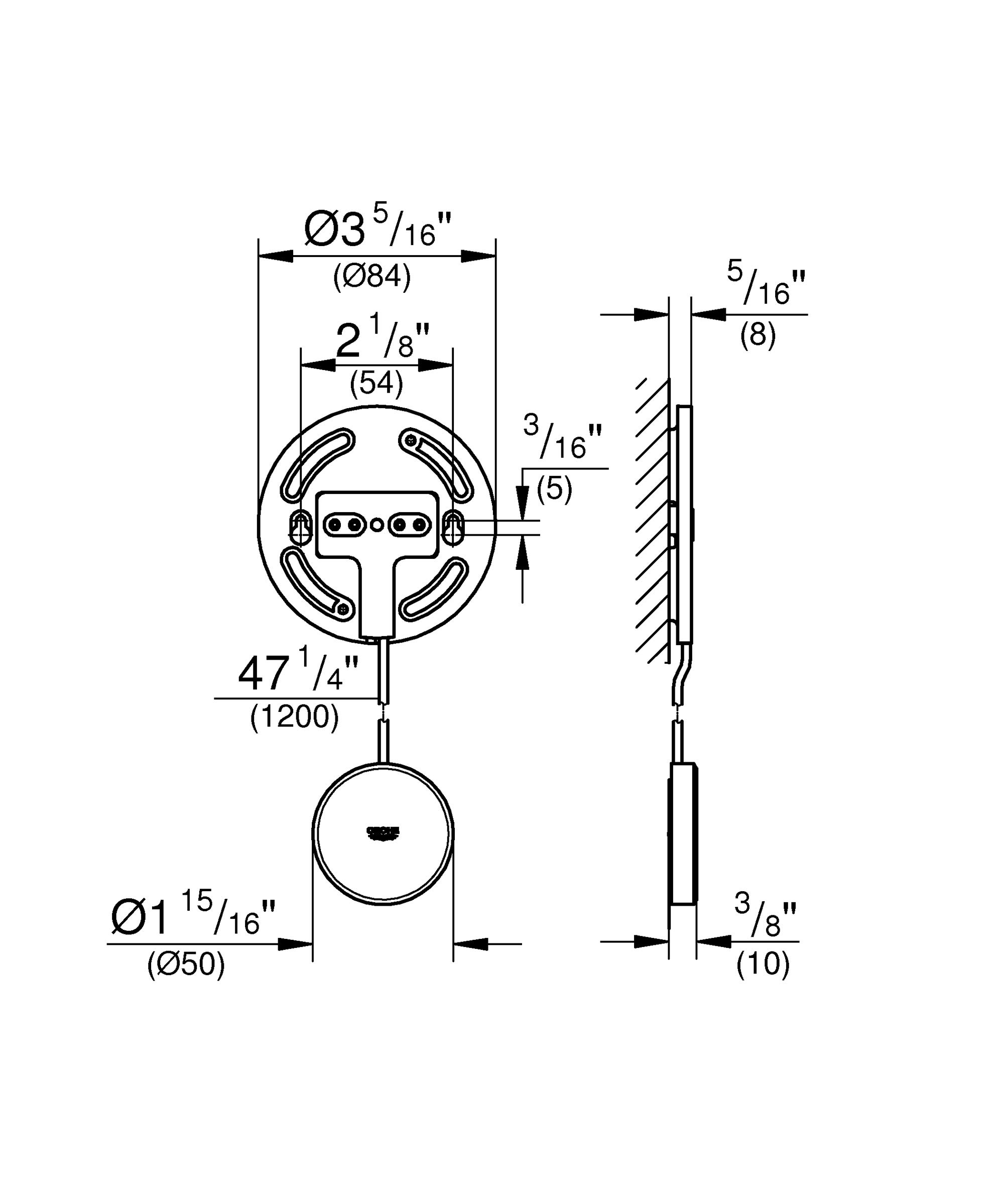 Set Prolunga Per Sensore Acqua Intelligente GROHE Sense – Cavo 1,2 M Per Luoghi Difficili Da Raggiungere, Colore Bianco