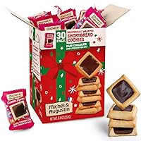Vista 1 de Michel et Augustin Christmas Cookies, French Shortbread Cookie Squares with Dark Chocolate & Sea Salt, Holiday Cookies Individually Wrapped, Butter