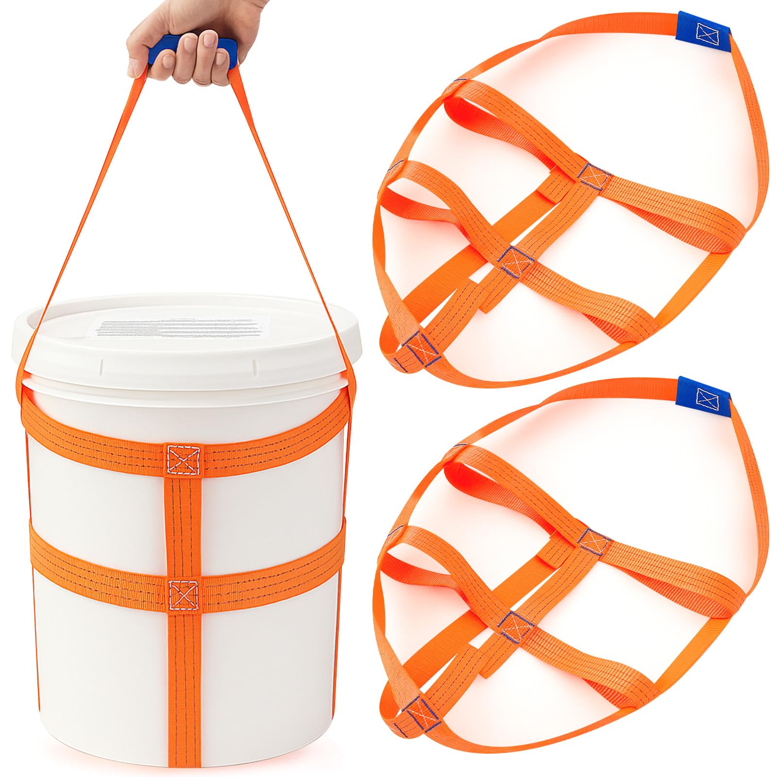 GliCraft 2 Pcs Bucket Sling with Bands for 5 Gallon Bucket Strap Harness Webbing Sling Lifting, 200lbs Capacity