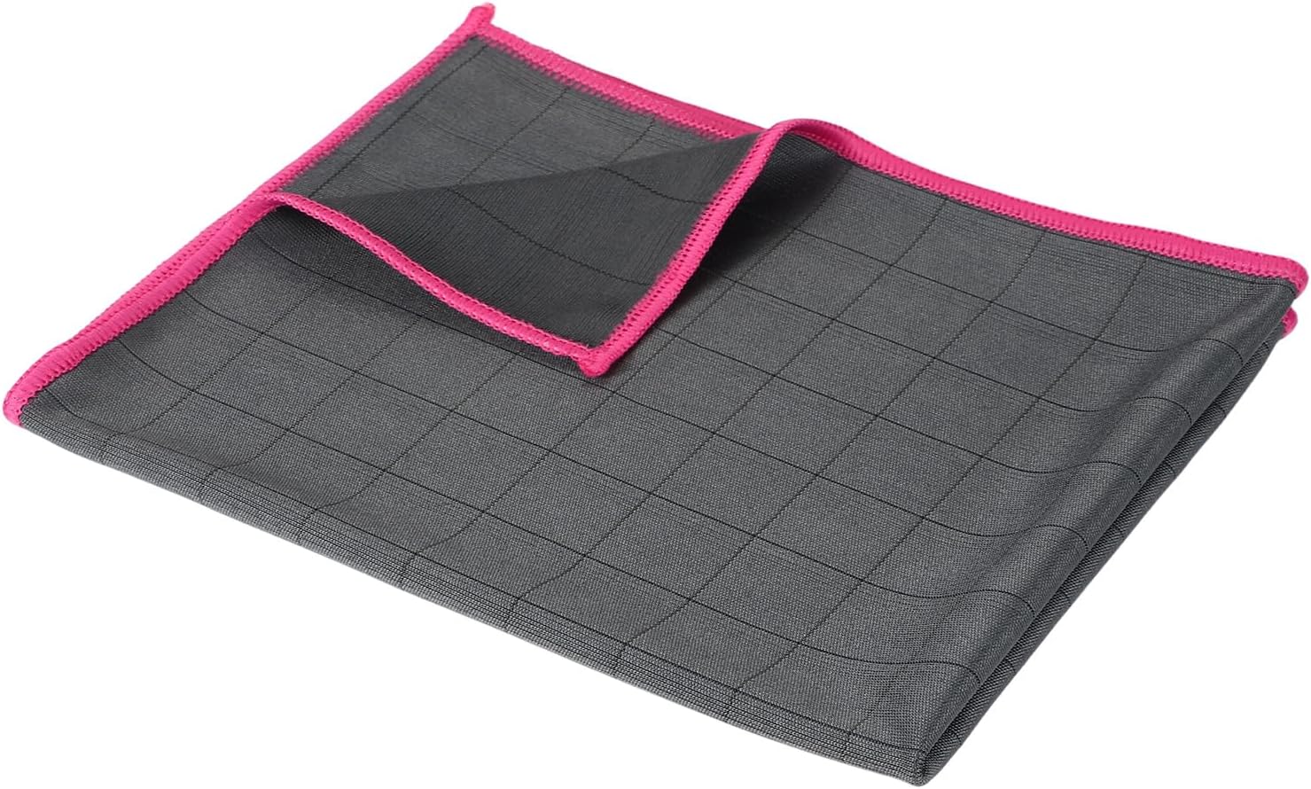 PATIKIL 20 x 16 Inches Carbon Microfiber Cloth, 1PCS Ultra Absorbent Streak Lint Free Cleaning Towels Polishing Glass Drying Towel for Mirror Window Kitchen Cars Dish, Rose Red
