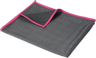 PATIKIL 20 x 16 Inches Carbon Microfiber Cloth, 1PCS Ultra Absorbent Streak Lint Free Cleaning Towels Polishing Glass Drying Towel for Mirror Window Kitchen Cars Dish, Rose Red