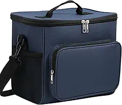 Bolsa Térmica Grande, Lancheira com Alça Ajustável para Alimentos e Bebidas, Ideal para Trabalho, Academia e Passeios (Azul)