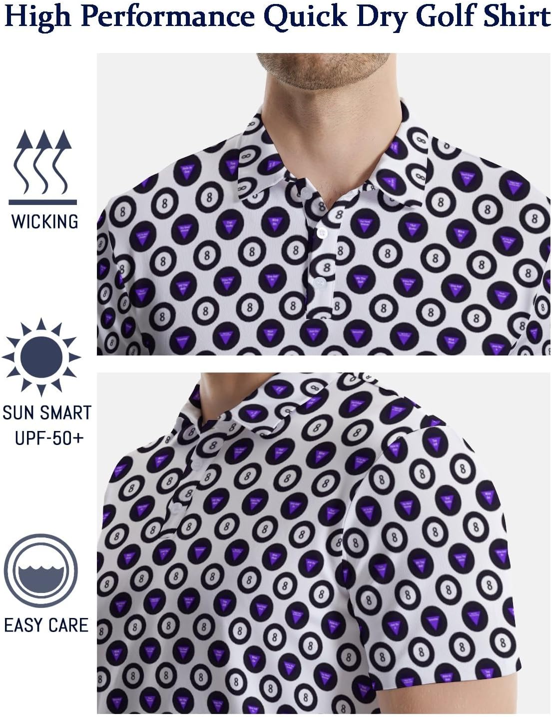 Golf Polo Shirts for Men Athletic Golf Polos Short Sleeve Performance Golf Shirts