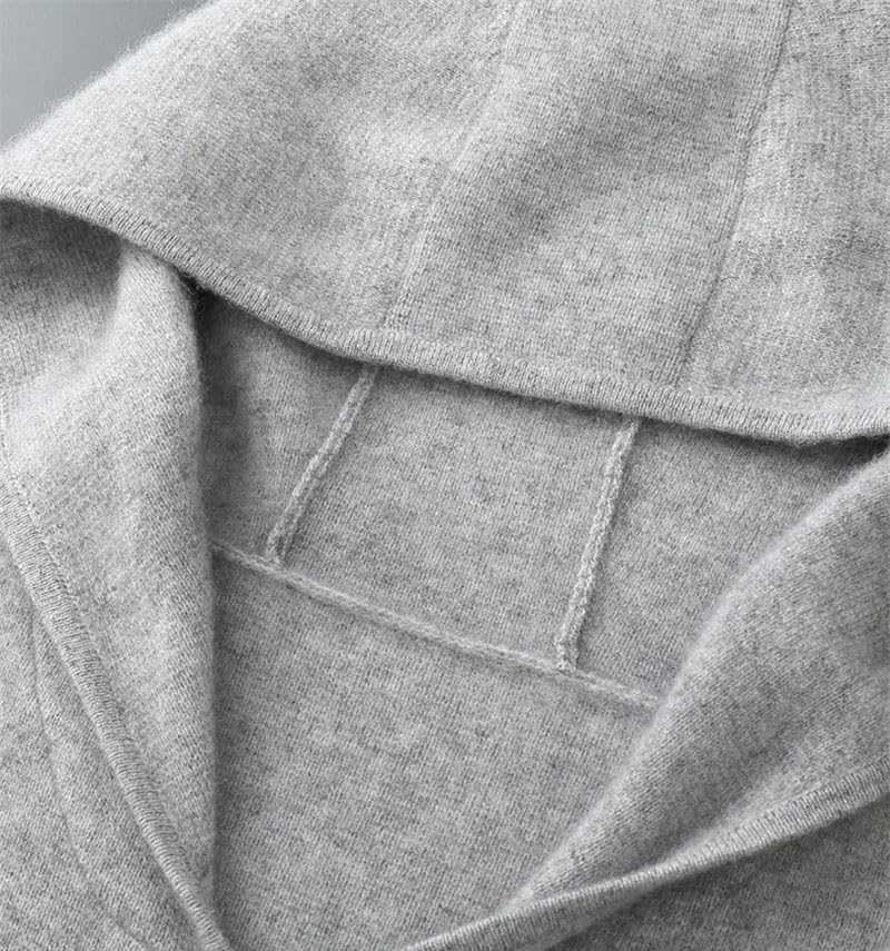 Men's Wool Hooded Sweater Zipper and Pocket Comfortable Knit Cardigan Casual Comfortable Jumper2