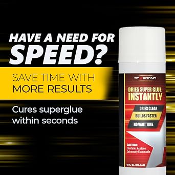Starbond CA Glue Accelerator Spray - Instantly Dries Cyanoacrylate Super Glue No Whitening, Controlled Application (6 Ounce)