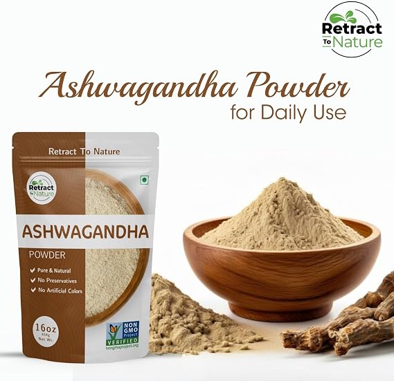 Ashwagandha Root Powder-16 oz, 100% Natural, Indian Ginseng, Withania Somnifera, Made from Himalayan Mountain Hill