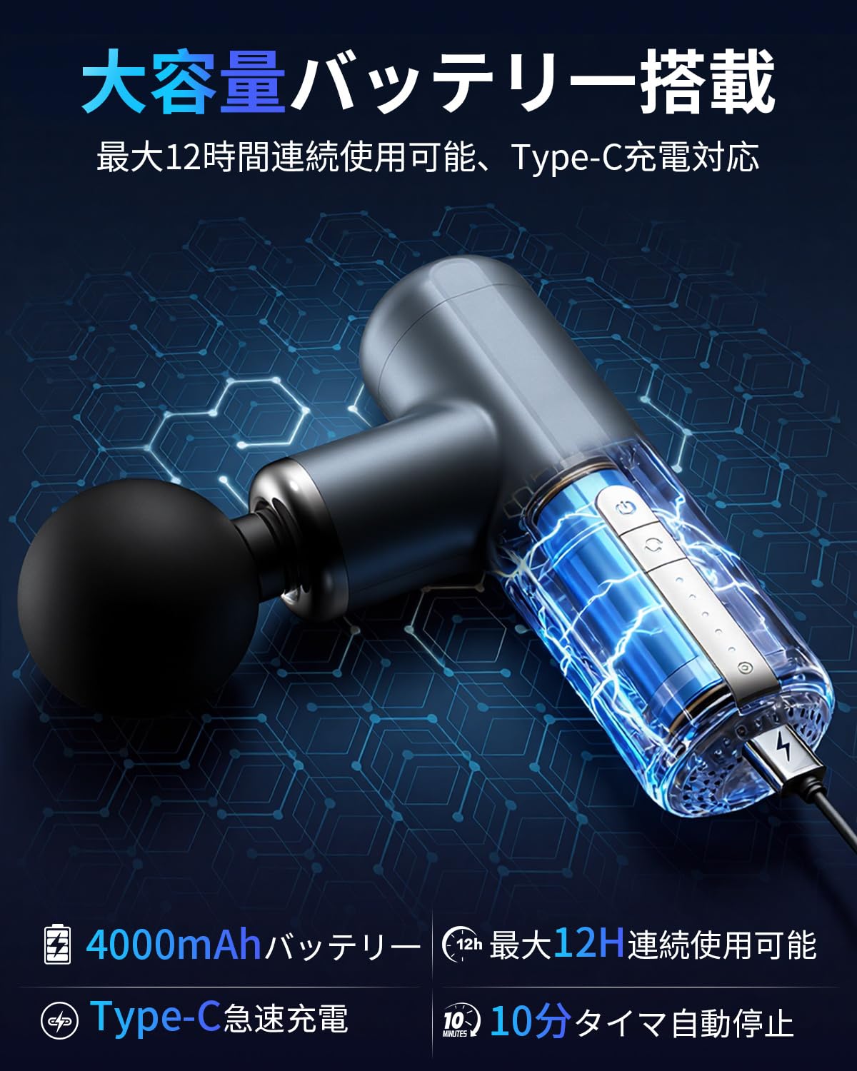 Amazon | 【2026新登場】筋膜リリースガン ハンディガン 5段階強力振動
