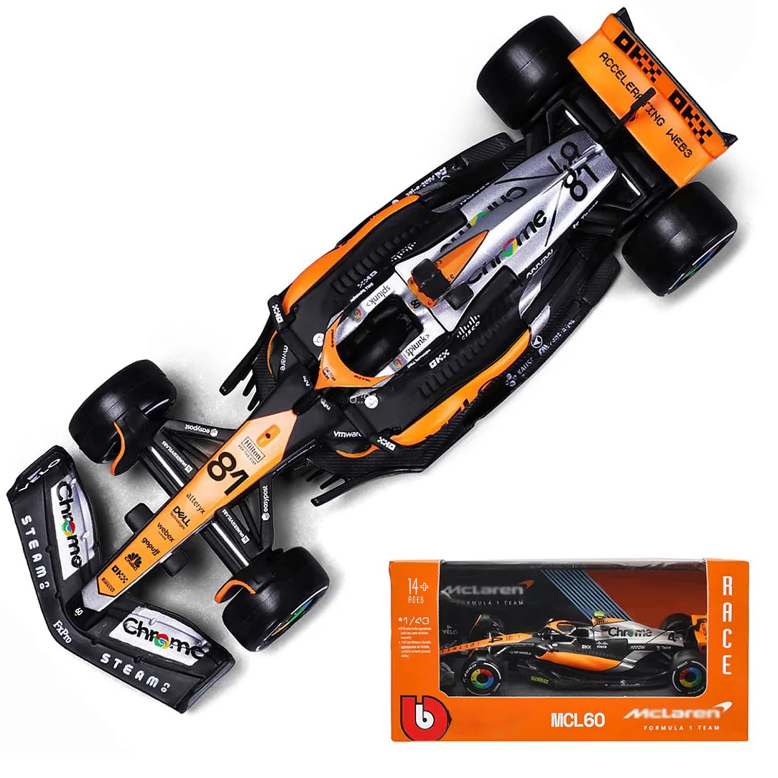 Amazon.com: Xiangtat 1/43 P2 British GP F1 MCL60 2023 4# Lando