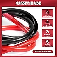 Vista 4 de Cable de batería de 4 AWG, 2 unidades, cables de batería de 11.8 pulgadas con terminales de anillo M6, cables marinos de cobre puro, cable de tierra