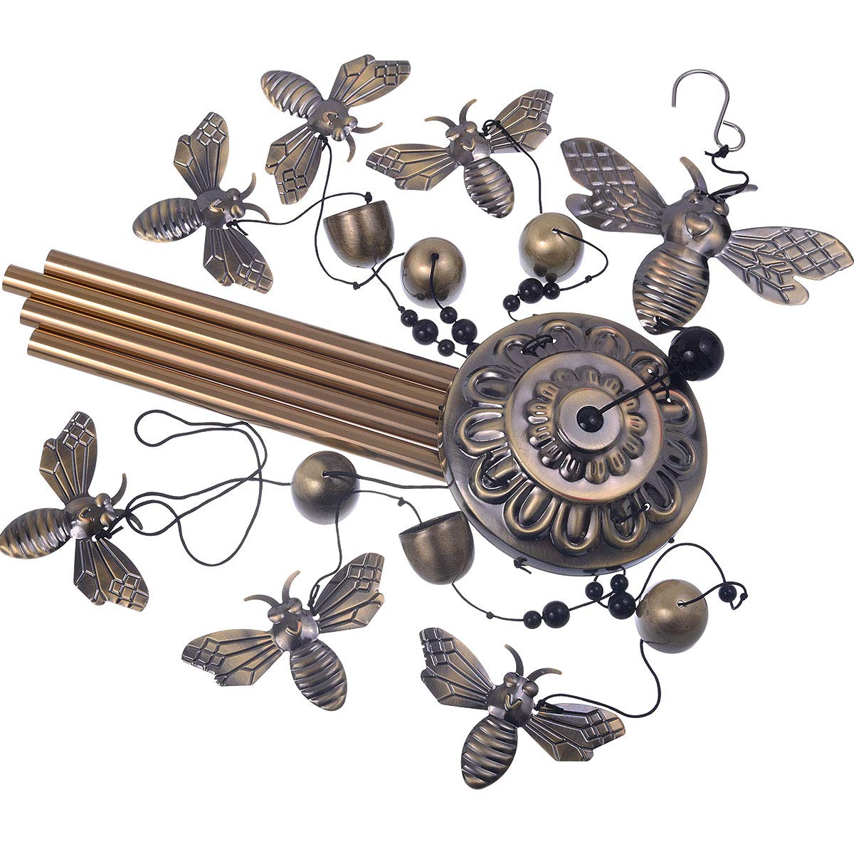Campanelli a vento da giardino, decorazione per interni ed esterni, con 4 tubi, 6 campane, 7 api, scacciapensieri romantici, per casa, regali per mamma, balcone, albero, festival, decorazione da