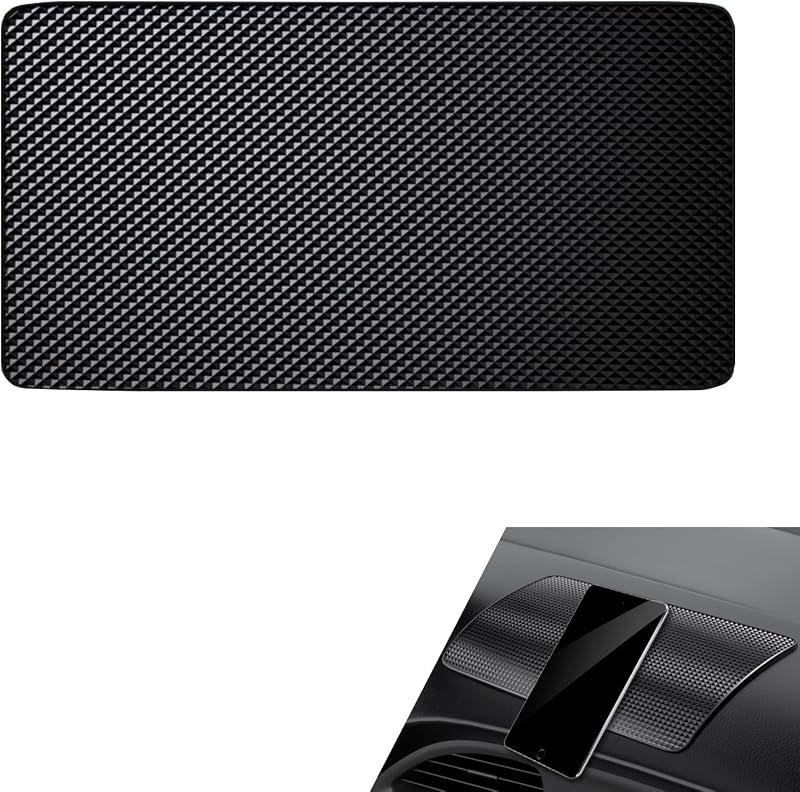 Car Dashboard Anti-Slip Mat, 10.6" x 5.9" Multifunctional Magic Sticky Adhesive Pad, Universal Non Slip Car Dash Grip Pad for Phones, Coins, Keys, Sunglasses, Electronic