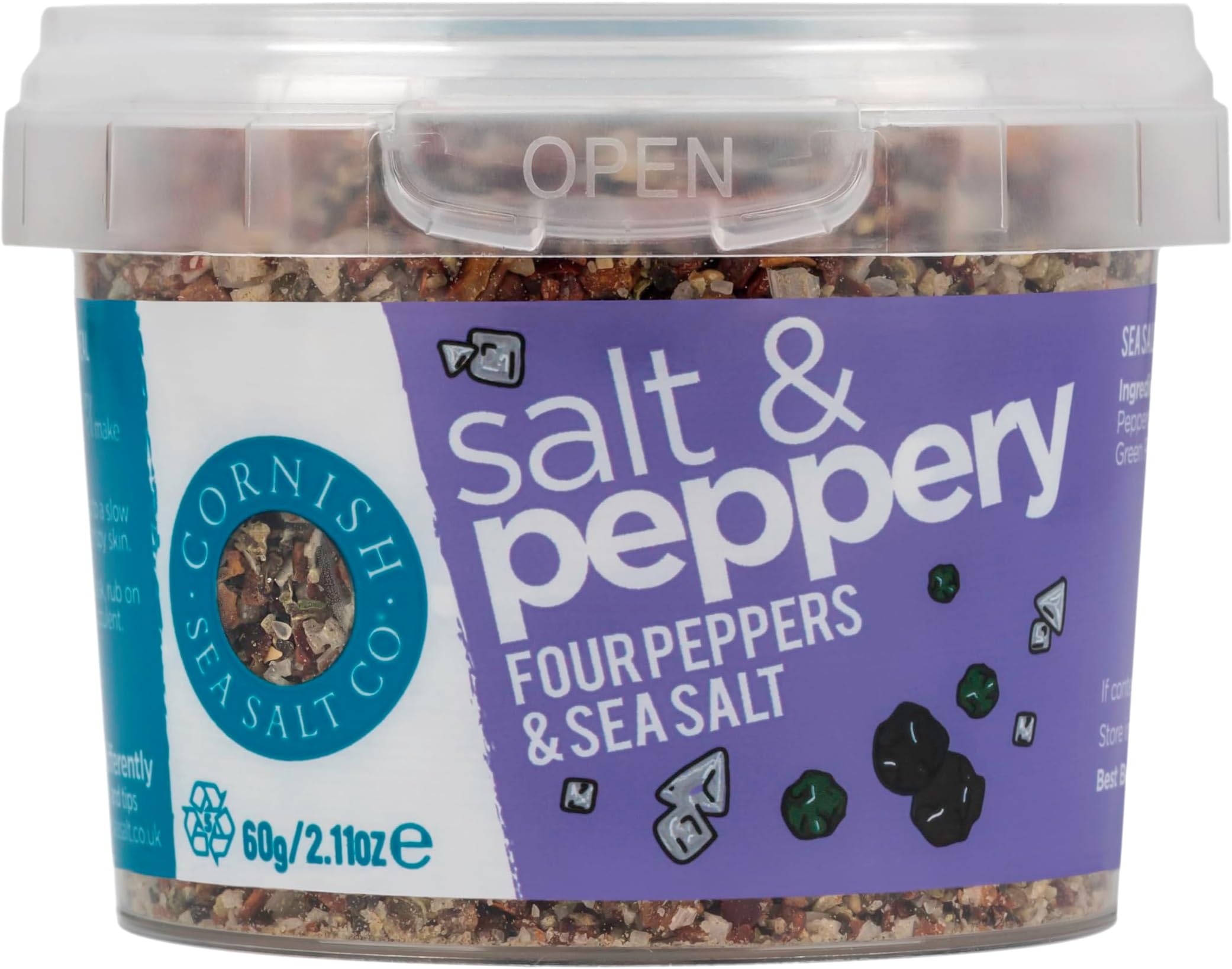 Cornish Sea Salt Tub (1 Pack, Salt & Peppery 60g)