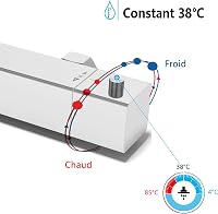Biubiubath Termosztátos Zuhanycsaptelep Négyzet Fejzuhannyal Króm Fényes 5