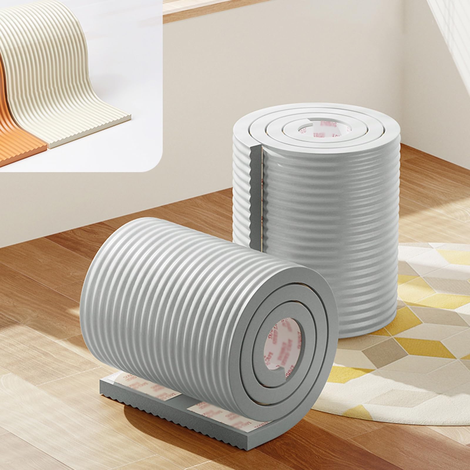 Striscia Protettiva for Bordi Larghi A Forma di W, Paracolpi di Sicurezza for Angoli di Mobili, Protezione for Angoli, for Parcheggi, Officine E Magazzini(Gray,6M)