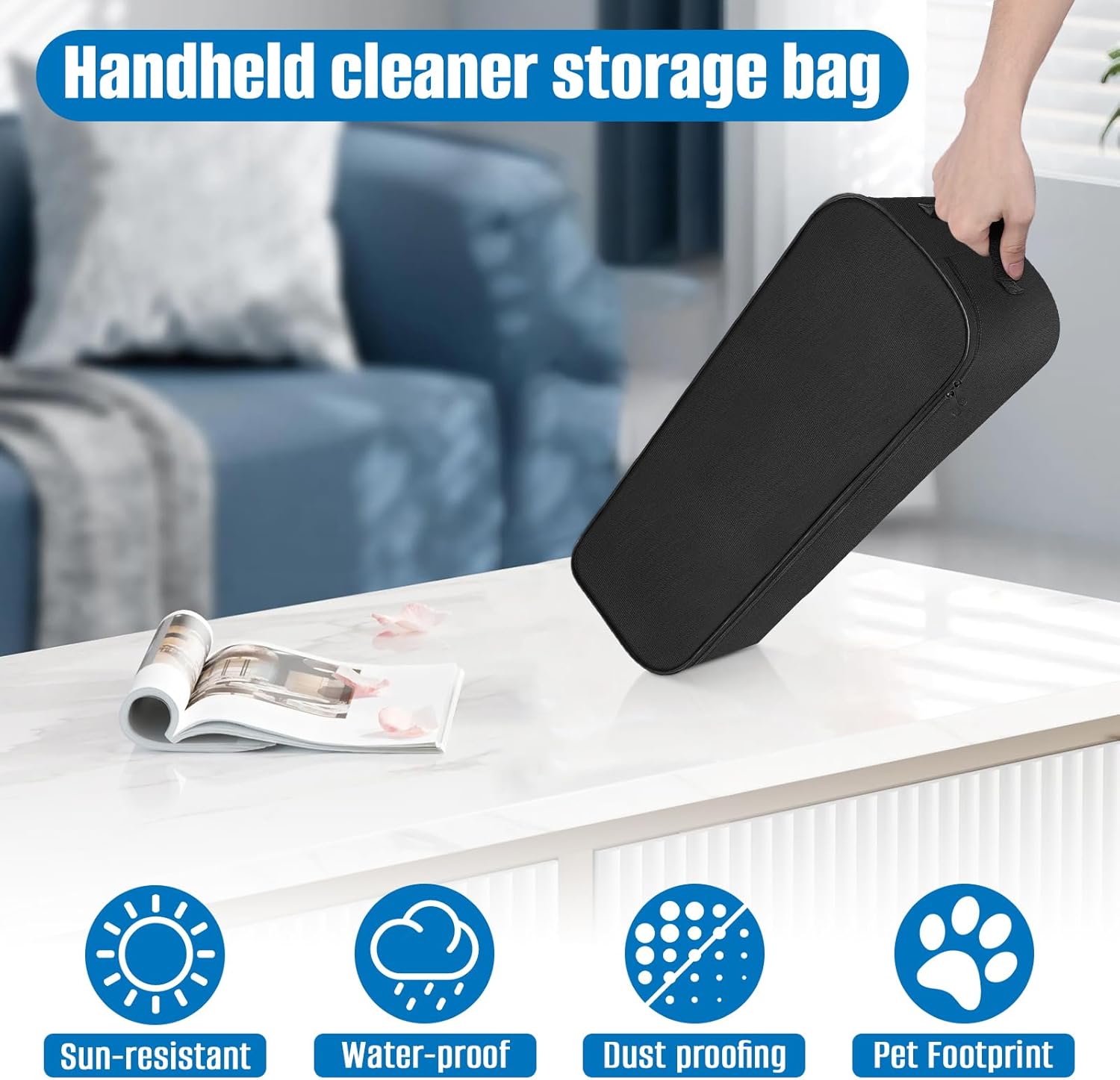SIRUITON Handheld Vacuum Cleaner Accessory Storage Bag Fits for This Worx HOTOR Car Vacuum Cleaner & Accessories, Heavy Duty 600D Oxford Fabric Portable Tool Storage Case