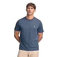 Polo Club Maglietta Basic Blu Denim Cotone con Logo Ricamato Uomo