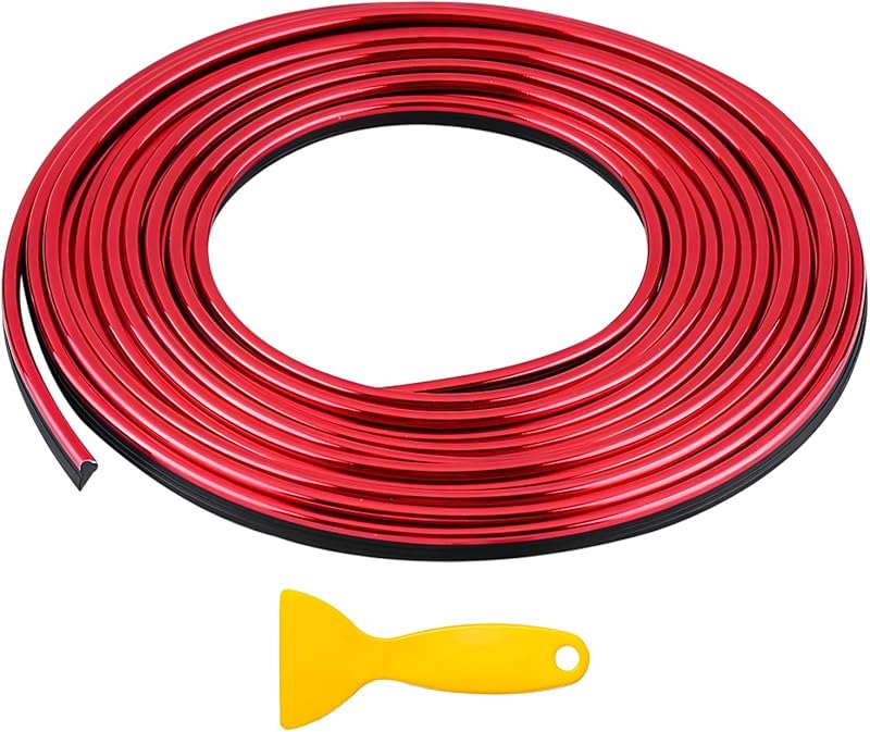 Fita de acabamento interno automotivo BWBWND em PVC vermelha com espátula – 10 m