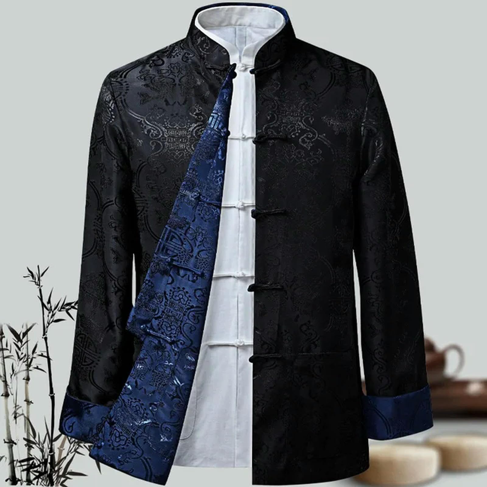 AJOHBM Men Chinese Dragon Shirt Coats China Tang Suit Traditional Chinese Clothing For Men Jackets Hanfu Men Clothing