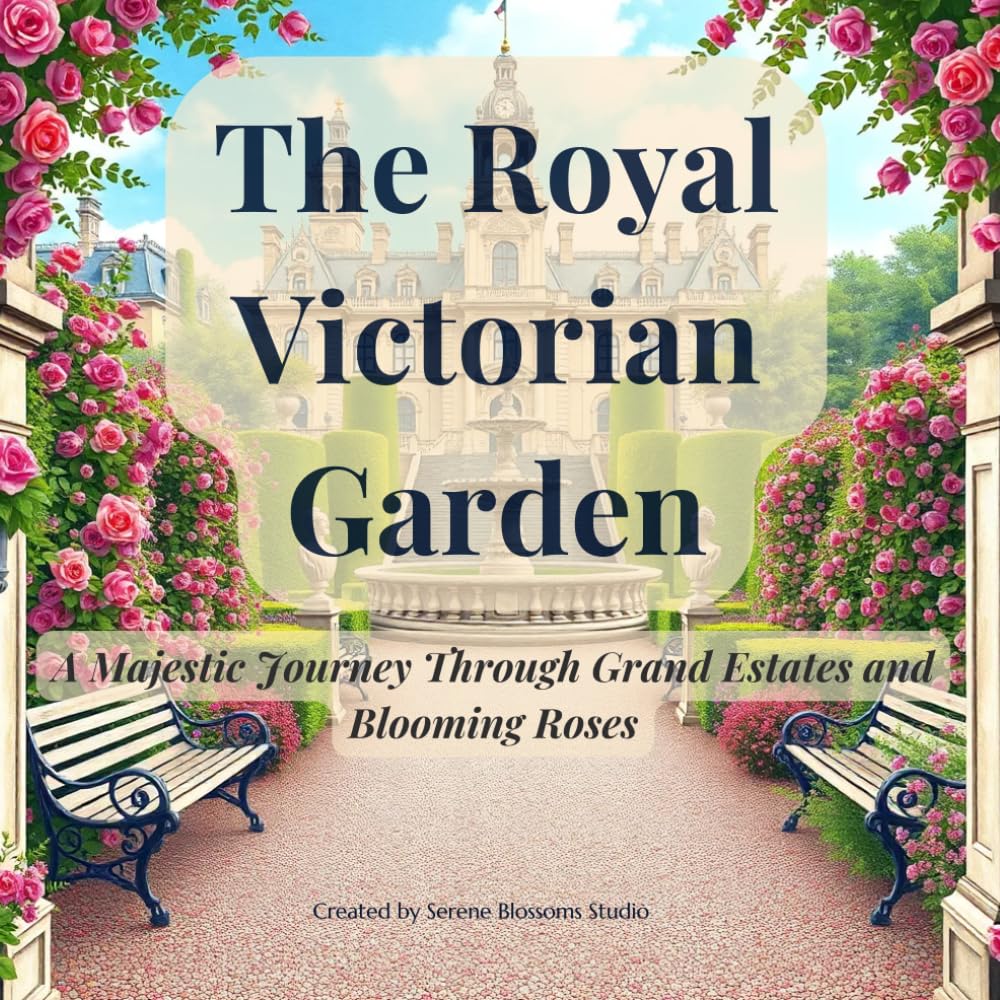 The Royal Victorian Garden: A Majestic Journey Through 48 Exquisite Line Art Illustrations | Premium Adult Coloring Book for Relaxation and Stress Relief | Square Format 8.5 x 8.5 in
