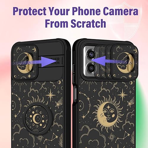 Miniatura 4 de Funda 2 en 1 para Moto G Stylus 5G 2023 Sun Moon para mujeres y niñas, bonita funda de teléfono con diseño estético espacial de estrellas y sol con