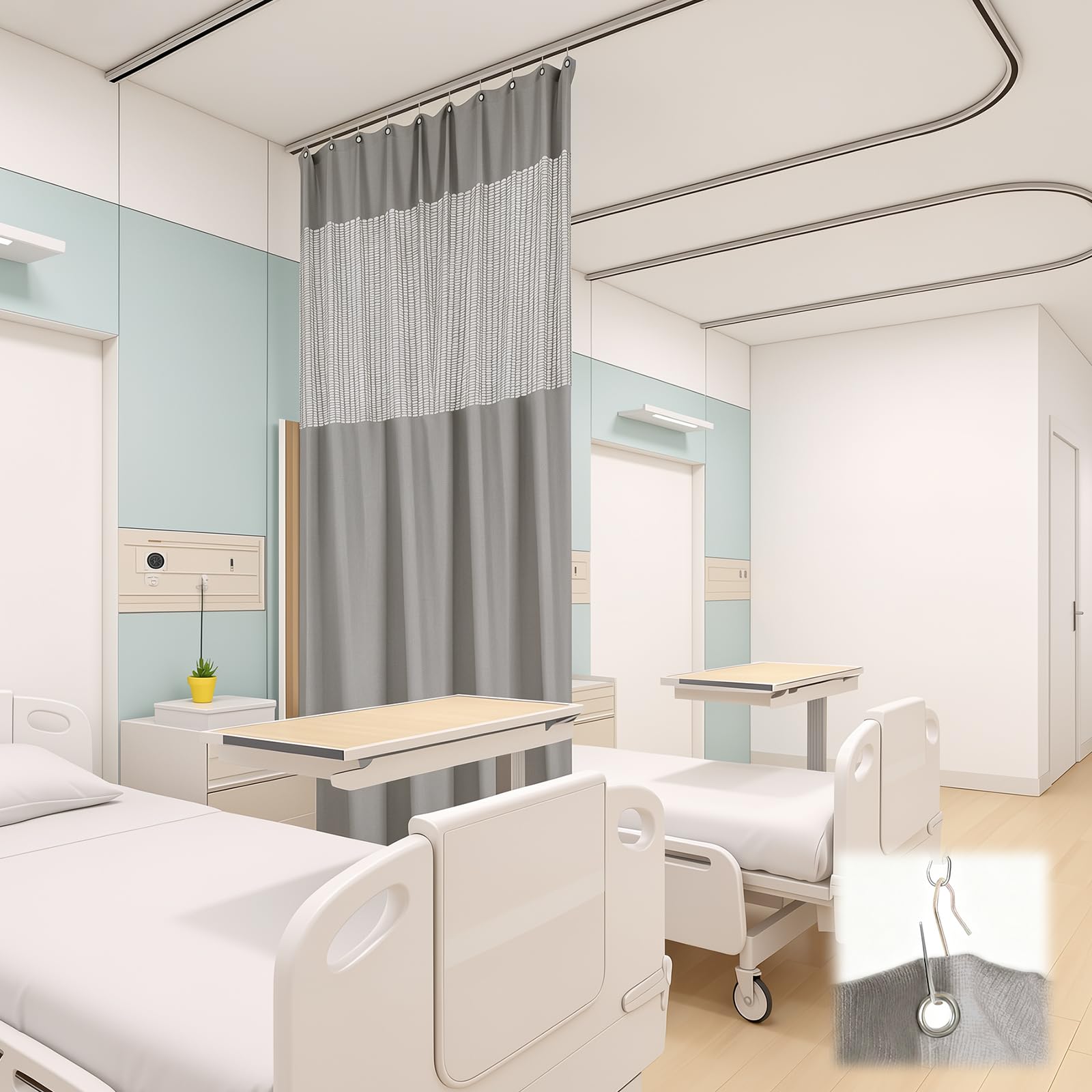 60"W X 84"L /5 X 7FT Hospital Curtains with Grommet Top