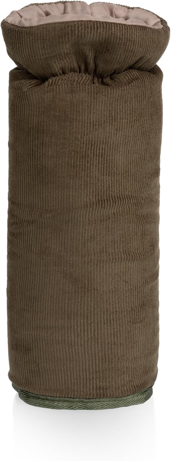 PICNIC TIME Somerset Deluxe Picnic Basket with Blanket, Romantic Wine Wicker Basket with Handle, Complete Deluxe Service for Two, Features Leatherette Straps and Double-lid Opening, (Sage Green)