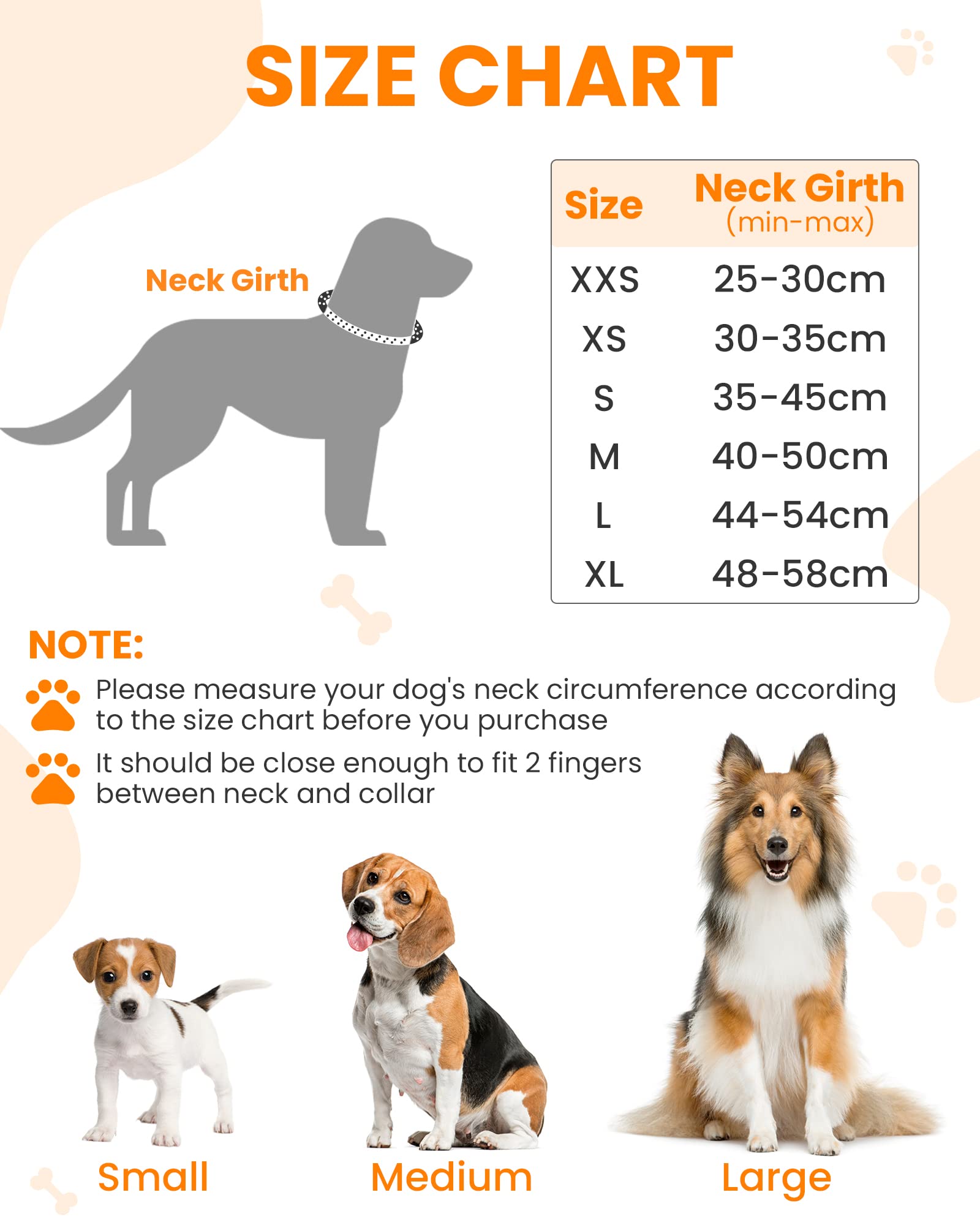 Kaka Mall- Collare per cane, classico, imbottito, regolabile, riflettente con anello in lega per cane di piccola/media/grande taglia