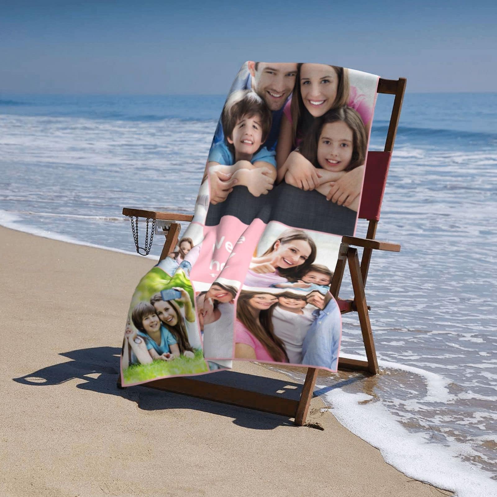 CUDIYST Serviette De Plage Photo Personnalisée Serviette De Plage En