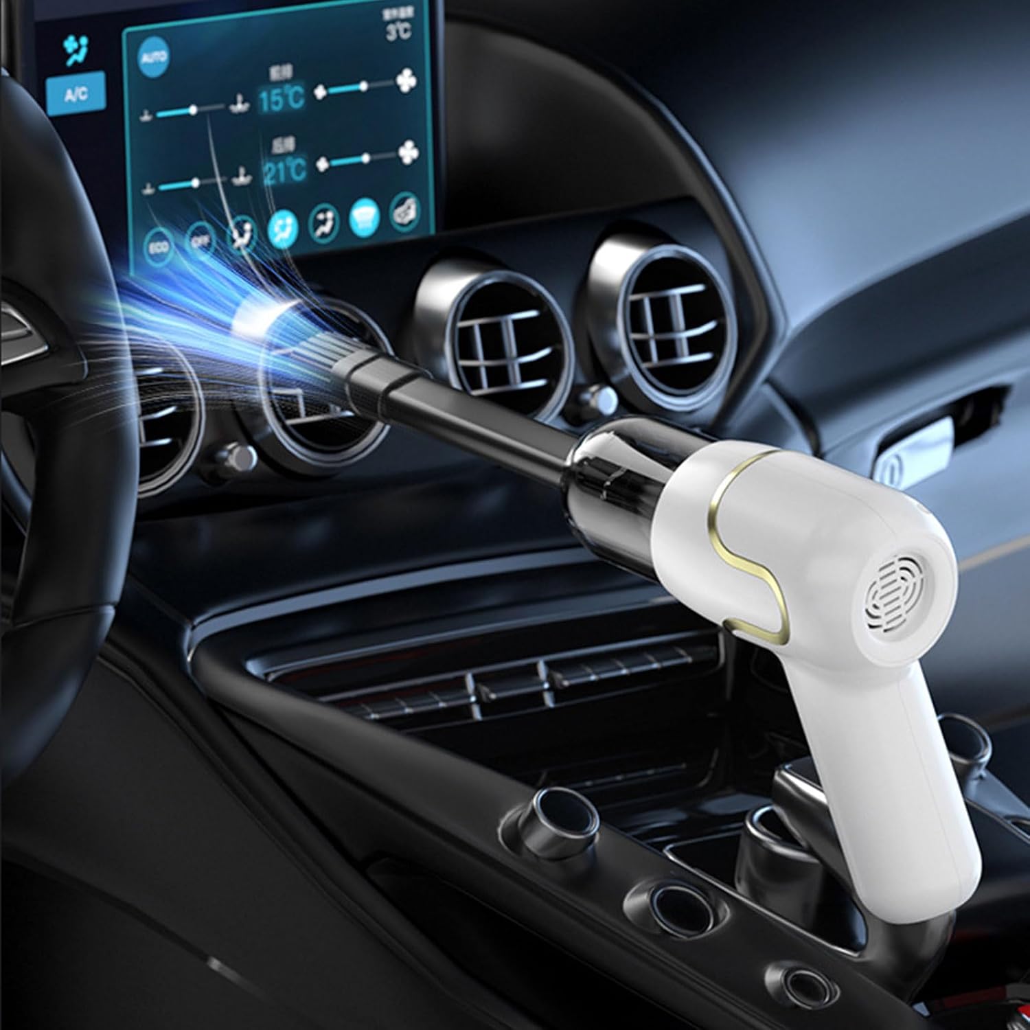 Double Manner Air Fan and Vacuum with Processor 30Mins Runtime for Car Interior Computer Cleansing USB Rechargeable Mobile Car Vacuum