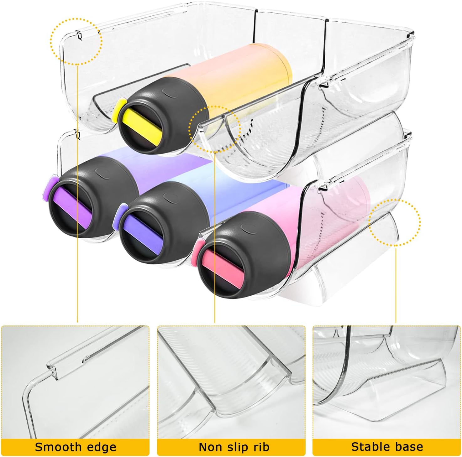 Buy Lussgucc 2 Pack Water Bottle Organizer,Plastic Stackable Water