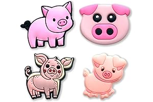 Cute Animal Pig Charms for Clogs, Different Matching Sandals, Wristbands, and Bracelets