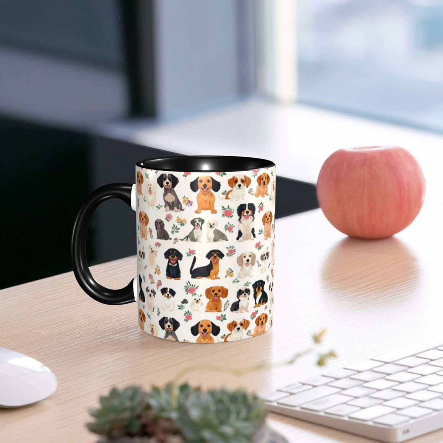 Dog Coffee Mug for Women Ceramic Tea Cup with Handle 11oz Funny Novelty Mugs Porcelain Mug Present for Office Home - Image 5