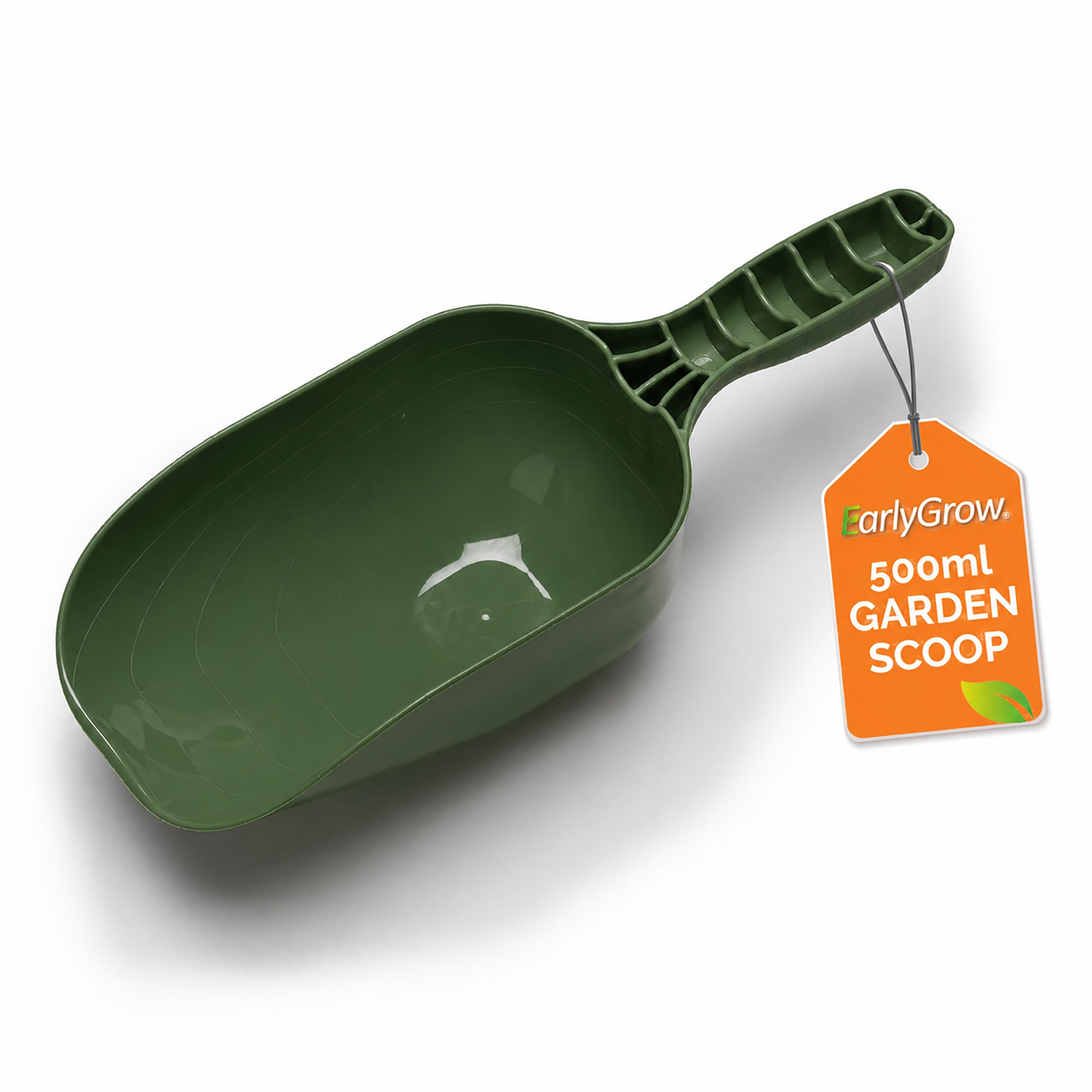 EarlyGrow 500ml Large Plastic Scoop – Multipurpose Garden Transplanting & Potting Tool for Soil, Compost, Pet Food, Cat Litter, Feed, Seed, Sand, Baking & Home Business Use (Green)