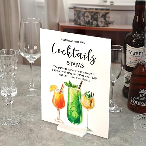 Miniatura 74 de UNIQOOO Paquete de 6 letreros acrílicos esmerilados en blanco para mesa de boda, 11 x 14 pulgadas, hoja acrílica para soporte de números de mesa