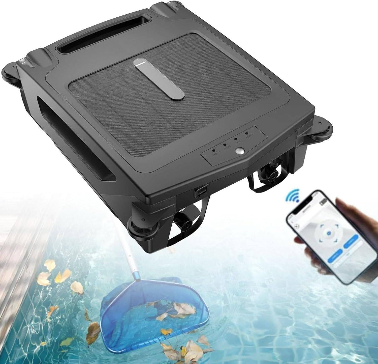 Limpiador De Piscinas Robótico Con Energía Solar, Robot Limpiafondos Automático Con Control Por Aplicación, Evitación Automática De Obstáculos, Dirección Inteligente Y Gran Capacidad De 3,4 L
